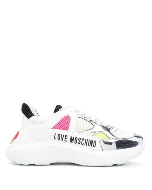 love moschino lace up trainers