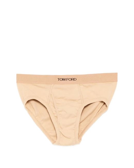 Tom Ford Natural Logo-Waistband Jersey Briefs for men