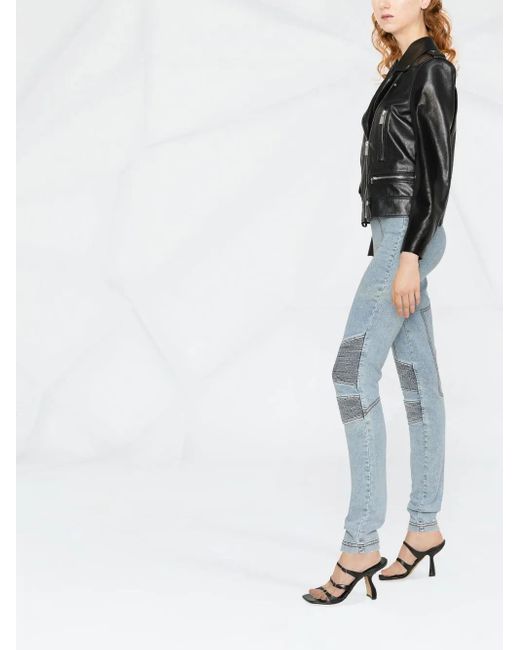 Philipp Plein Blue Logo-Waistband Leggings