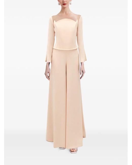 Gemy Maalouf Natural Structured-Neckline Jumpsuit