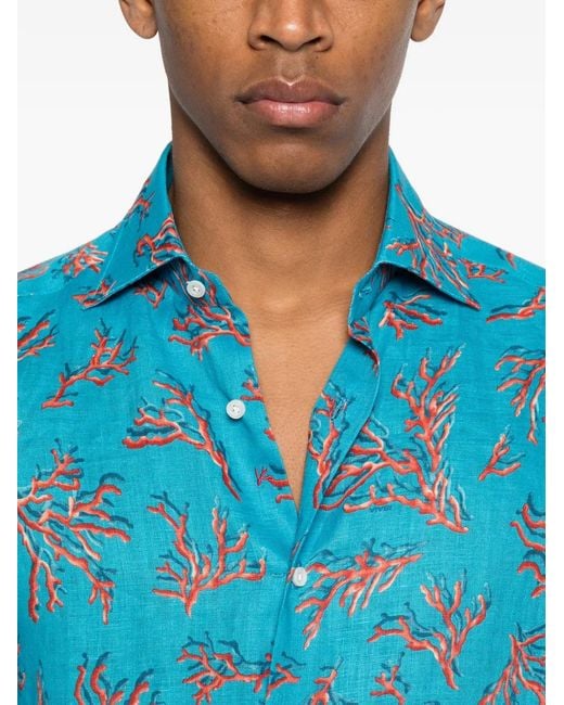 Camisa Con Motivo Isaia de hombre de color Blue