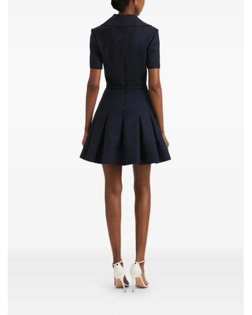 Oscar de la Renta ジップアップ ミニドレス Blue