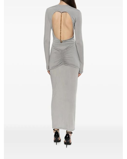 Balmain Gray Backless Dress