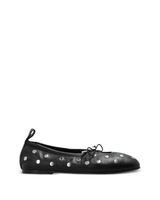 Alohas Black Rosalind Stud-Embellished Ballet Flats