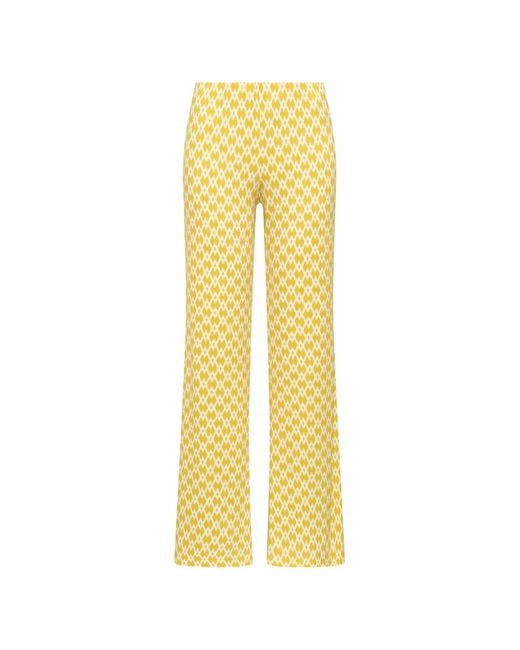 Maliparmi Yellow Pantalon Diamond Glow À Imprimé Géométrique