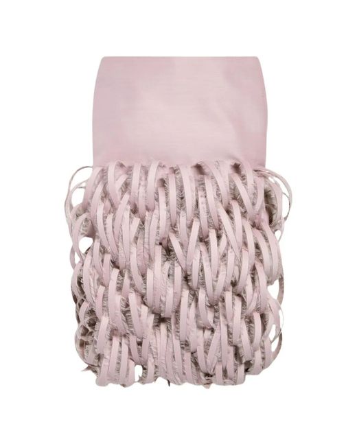 Balenciaga Pink Ribbon-Trim Midi Skirt