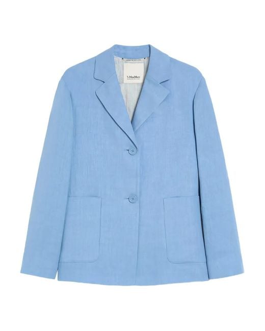 Max Mara Blue Linen Blazer