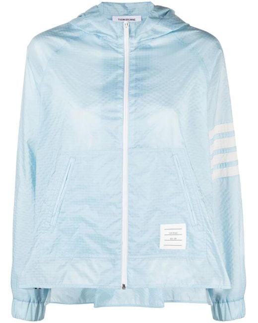 Thom Browne Blue 4-Bar Stripe Light Jacket