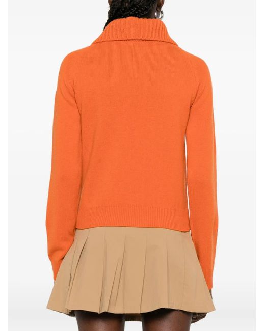 Moncler Orange Wool & Cashmere High Collar Jumper