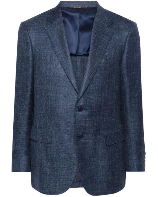 Canali Blue Mélange Wool-blend Blazer for men