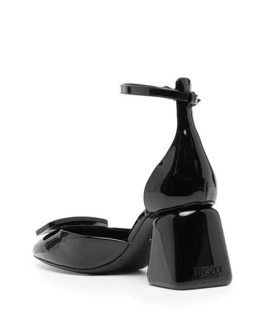 Versace Black Leather 80Mm Pumps