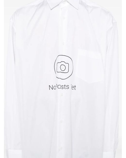 Vetements White Graphic-Print Shirt for men