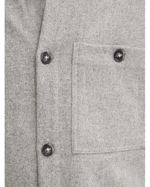 Bruuns Bazaar Gray Button-Fastening Pocket Shirt for men