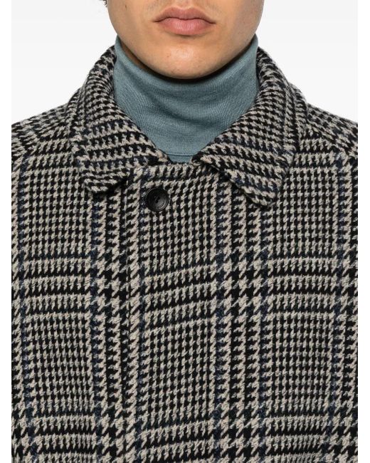 Tagliatore Gray Check-Print Coat for men