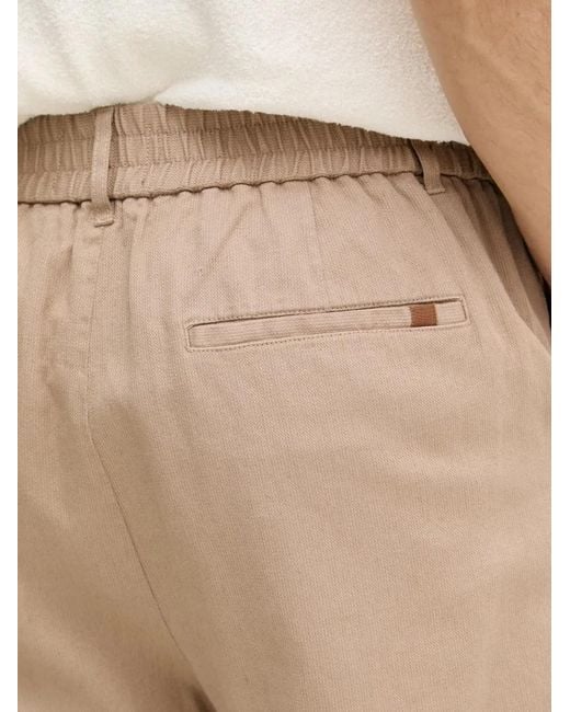 Mos Mosh Natural Mmgbaldo Porro Pleated Elasticated-Waist Shorts for men