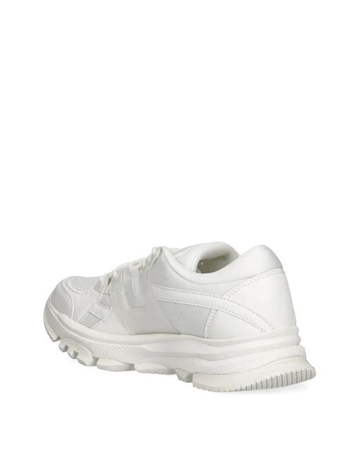 ARMANI EXCHANGE White Round-Toe Lace-Up Sneakers for men