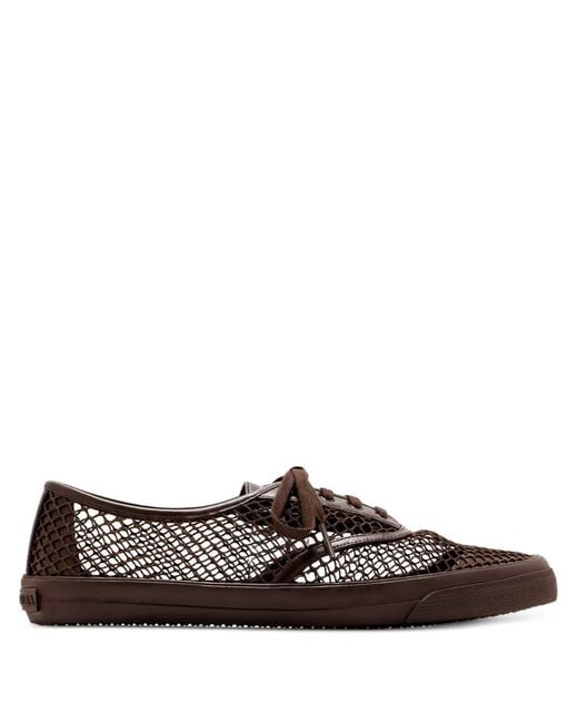 Aquazzura Brown Mesh-Panel Sneakers