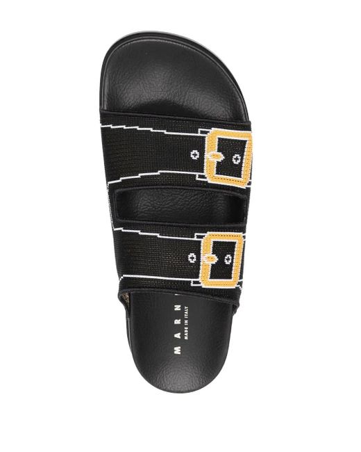 Marni Black Tromp L'Oeil Print Sandals for men