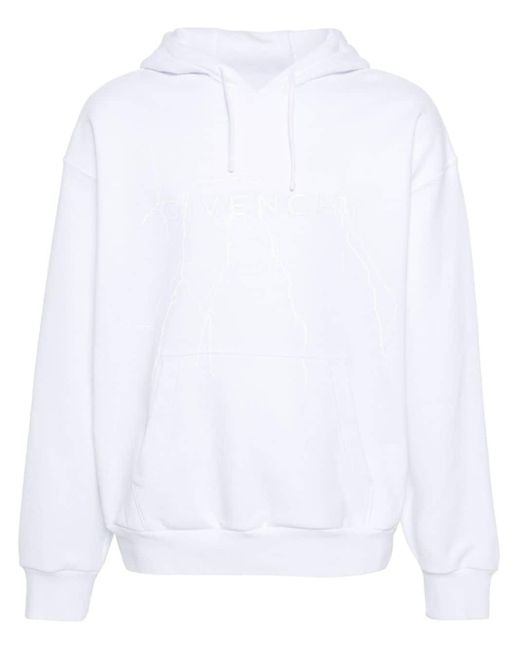 Givenchy White Logo-print Hoodie for men