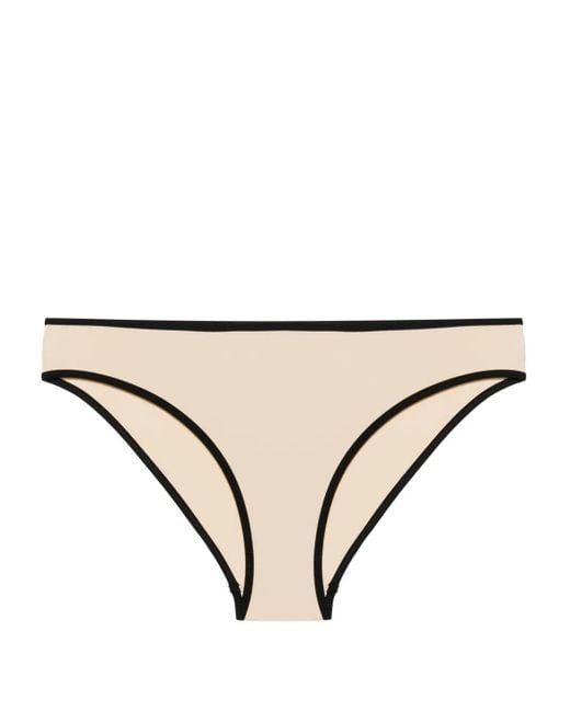 Totême Natural Striped-Edge Bikini Bottoms