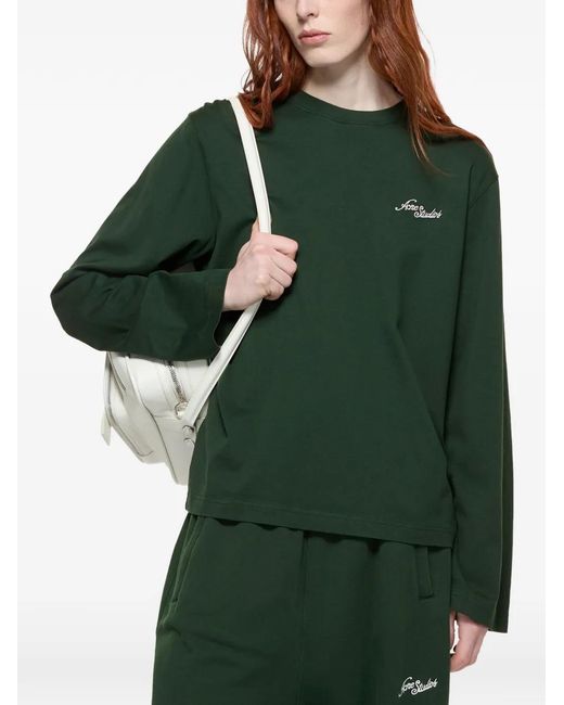 Acne Green Jersey T-Shirt With Logo