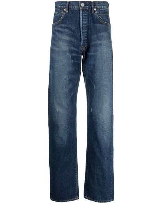 Visvim Halbhohe Straight-Leg-Jeans in Blue für Herren