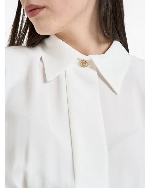 Elisabetta Franchi White Open-Back Button Shirt