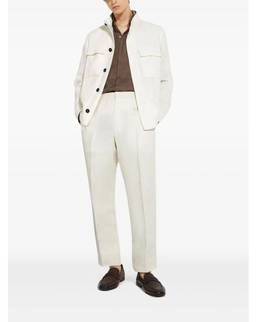 Zegna White Oasi Lino Jacket for men