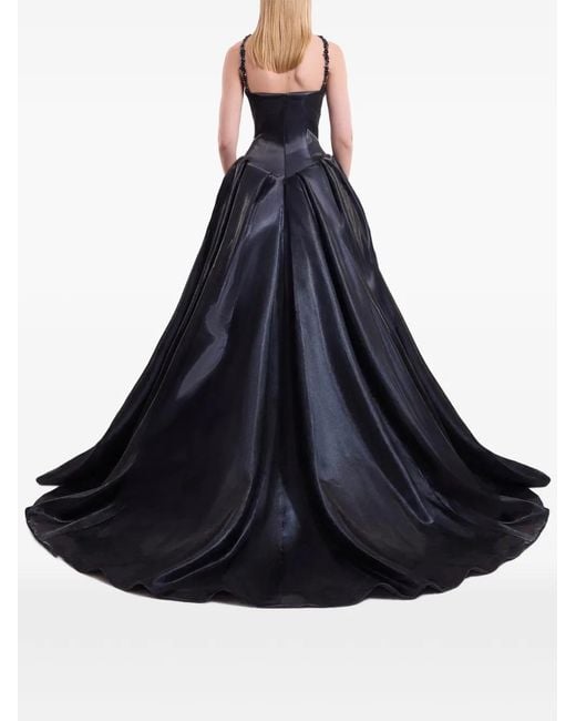 Gemy Maalouf Blue Embellished Halter-Neck Dress