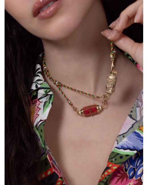 Marie Lichtenberg Metallic 14K Mauli Rasta Necklace