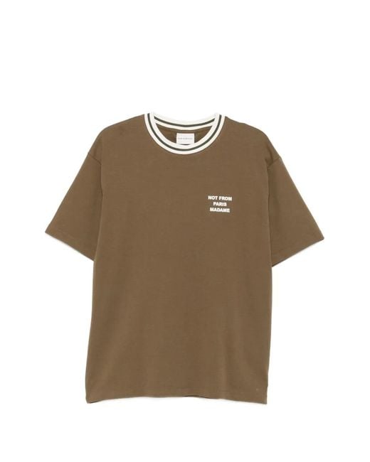 Drole de Monsieur Brown Cotton T-Shirt for men