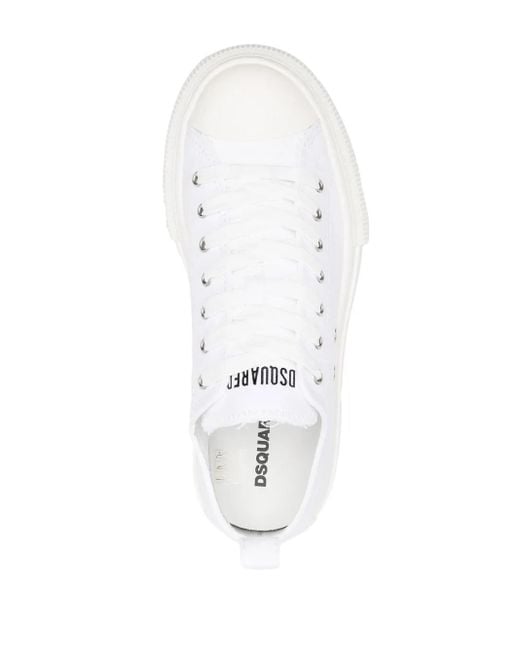 DSquared² White Low-top Flatform Sneakers for men