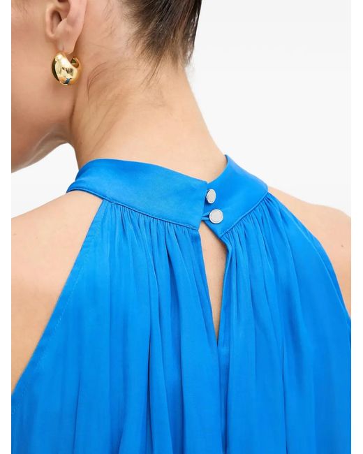 Morgan Blue Halter-Neck Ruffled Midi Dress