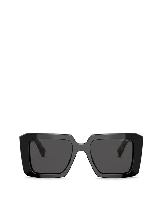 Prada Black Square-Frame Tortoiseshell-Effect Sunglasses
