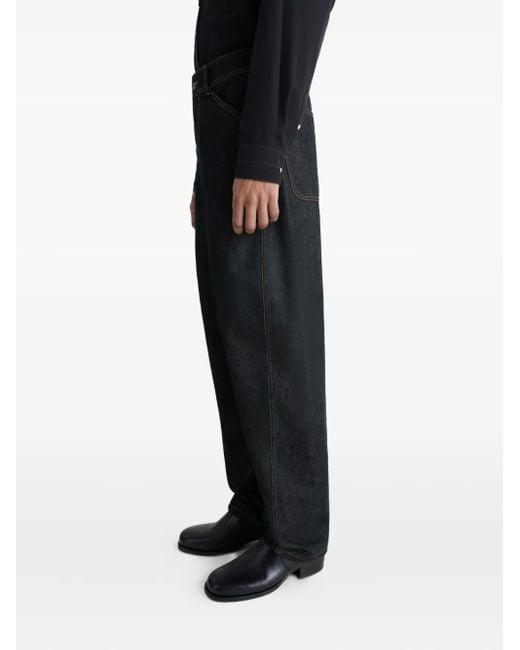 Lemaire Blue Twisted Curved-Seam Jeans for men