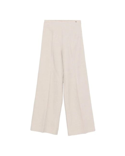 Herno White Viscose Linen Polyamide Pants