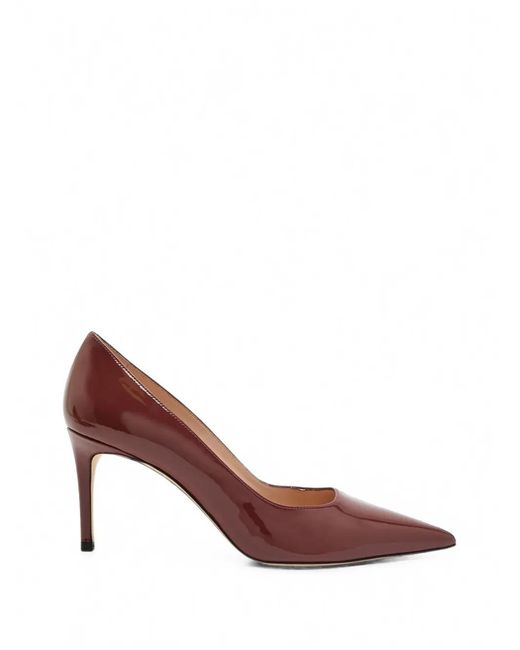 Stuart Weitzman Brown Power Patent Leather Pumps