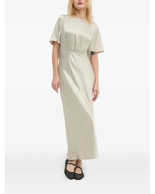 Samsøe & Samsøe White Salucinda Short-Sleeve Maxi Dress