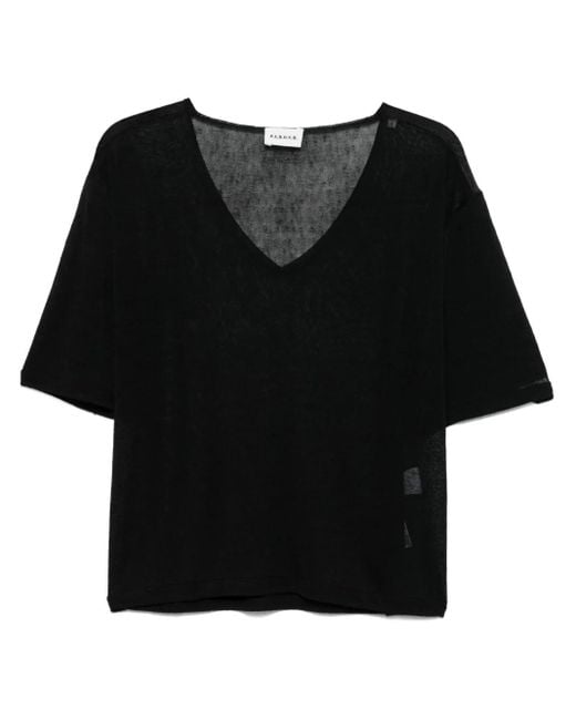 P.A.R.O.S.H. Black Fine-Knit Blouse