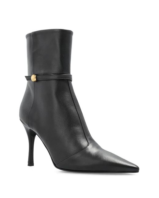 Furla Black 100Mm Sfera Pointed-Toe Leather Ankle Boots