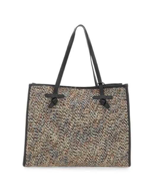 MARCELLA CLUB Gray Marcella Bouclé-Effect Tote Bag