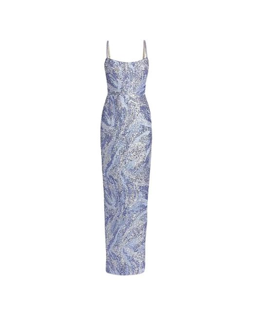 Bronx and Banco Blue Dahlia Maxi Dress