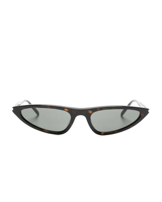 Saint Laurent Gray Geometric-Frame Sunglasses