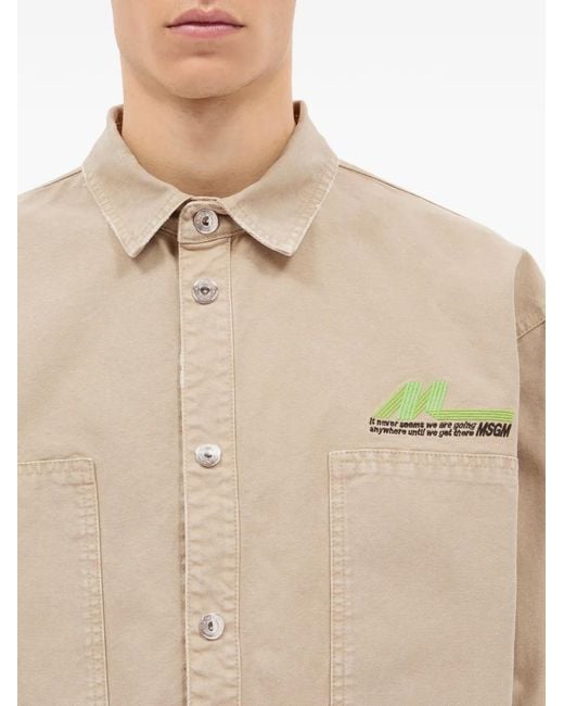MSGM Natural Buttoned Pocket Shirt for men