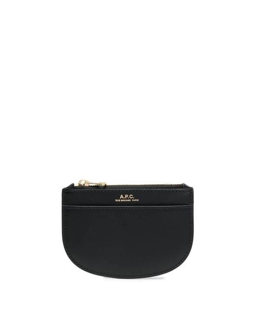 A.P.C. Black Rounded Leather Purse