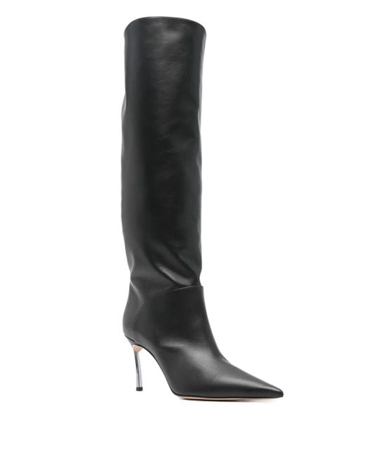 Casadei Black 'Superblade' Leather High Boots