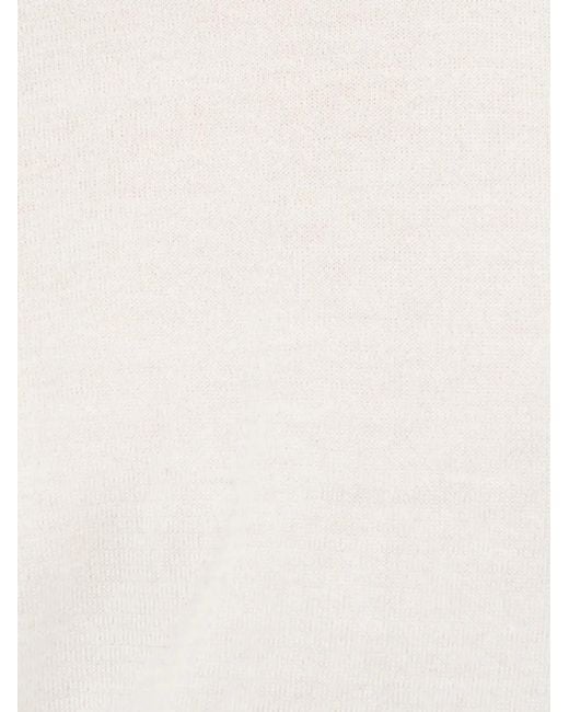 Roberto Cavalli White Button-Embellished Jersey