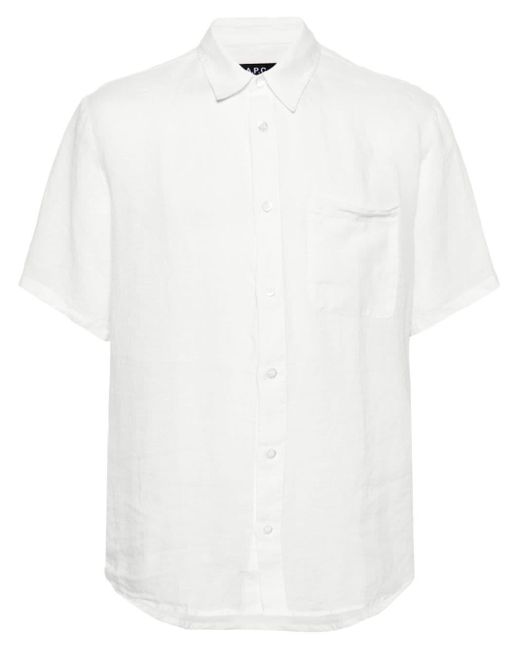 A.P.C. Leinenhemd mit Brusttasche in White für Herren