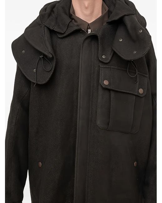 Parka Con Cappuccio di DEVOA in Black da Uomo