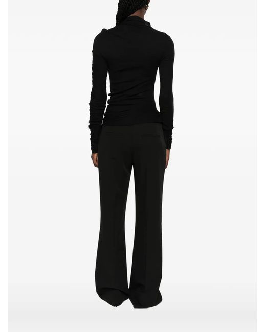 Pinko Black Ruched Long-Sleeve Top